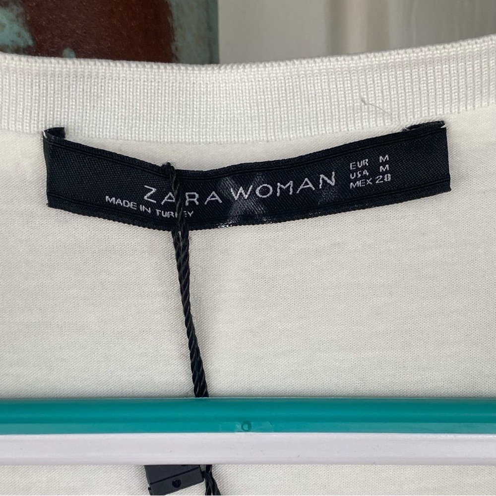 Zara Woman Sheer White Long Sleeve Blouse Size Medium - Picture 2 of 14